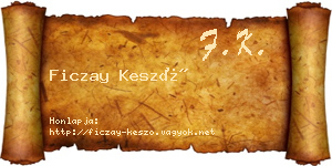 Ficzay Kesző névjegykártya